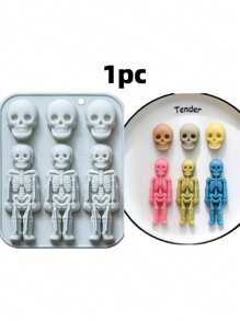 1 pièce Moule en silicone, matériau en silicone, série Halloween, squelette, citrouille, thème sorcière, moule en silicone thème citrouille squelette, ustensile de cuisson, moule à gâteau et chocolat, bac à glaçons, moule à résine