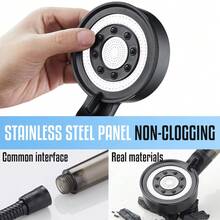 5-Mode Filter Shower Head With 5 Extra Replacement Filters, Bathroom Shower Filter Sprayer With Pressure Boosting, Lightweight Shower Head Convenient For RV, Camping, Outdoor Bathing, Bathroom Accessories. Hose Not Included.