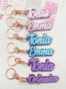 Acrylic Personalized Children Customized Name Shiny Glitter Bag Charms Back To School Winter Gift Ideas Boy Girl Valentine's Day Multi-Functional, Ornamental, Engraved Exquisite, Stylish, Baby Fashion, Tidy, Colorful, Modern, Cute Kawaii Adorable Custom, Unique Treasurefinds, Baby Gifts, Cute Baby,Christmas Gift Supplies - Multicolor - View 4