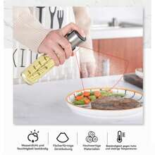 Essig- & Ölspender, Ölsprühflasche, Ölsprüher, Ölspender, Ölflasche, (100ml, 6er-Set), Olivensprüher, mit Ölpinsel, Reinigungsbürste, Trichter, Clip