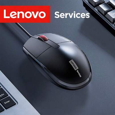 Lenovo M280 有线静音鼠标，经典黑色，办公室/家庭/商务使用，USB 连接，兼容台式机和笔记本电脑