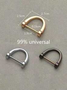2pcs/Set D-Ring Screw Buckle, Semicircular D-Ring, Suitable For Car Key Chain, Metal Key Chain, Zinc Alloy Accessories, Semicircular D-Ring, Horseshoe-Shaped Buckle, Detachable Luggage Pendant - Multicolor - View 7