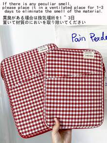 11 英寸 13 英寸简约格子拉链笔记本电脑平板电脑保护套，适合女士上班和上学。毛绒包，棋盘格，格子包，格子笔记本电脑包，笔记本电脑保护套，笔记本电脑保护套，电脑包，格子简约教室笔记本电脑包，教室包，教师收纳包，教室整理包 - 彩色 - 查看 3