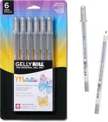 Gelly Roll Metallic Gel Pens - Pens For Scrapbook, Journals, Or Drawing - Metallic Silver Ink - Medium Line - 6 Pack,10405755 - 藍色 - 查看 1