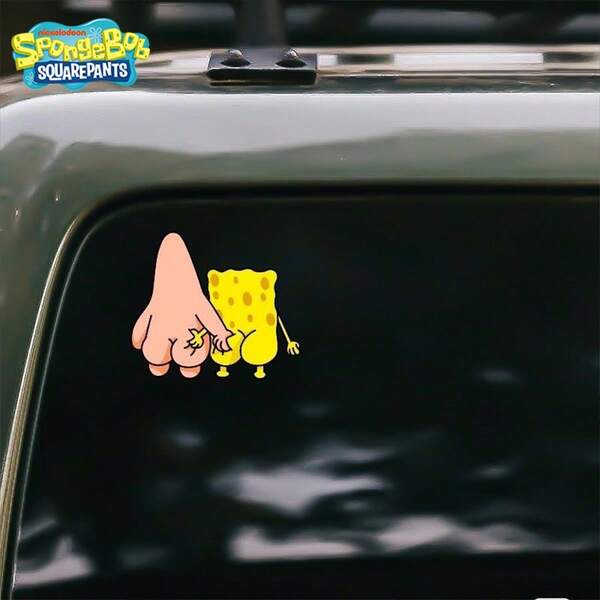 SPONGEBOB 1 pieza Pegatina decorativa de coche con diseño de coche de dibujos animados y esponja para bebé