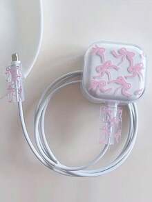 3 件套数据线充电器保护套，UC 花卉图案，适用于 20W 英国 Apple 快速充电器，防止损坏数据线保护器充电器配件手机配件 - 彩色 - 查看 14