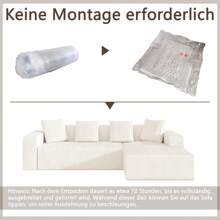 Vollkomprimiertes knochenloses Sofa – Cloud-Kombinationssofa mit L-Liegestühlen | Modernes modulares Sofa mit tiefen Sitzplätzen, gepolstert für Wohnzimmer & Schlafzimmer | Weiches Sofa (Cloud-komfortabel), flexibel kombinierbar, hochwertige Polsterung für maximalen Sitzkomfort