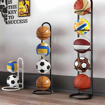 Basketball, Football, Volleyball Ball Storage Rack, Suitable For Living Room, Garage, Bedroom, Multi-Functional Storage Shelf, Basketball Organizer