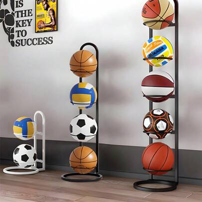 Basketball, Football, Volleyball Ball Storage Rack, Suitable For Living Room, Garage, Bedroom, Multi-Functional Storage Shelf, Basketball Organizer
