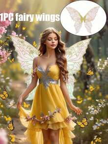 1 buc aripi de zână transparente costum de aripi de zână pentru femei, aripi de fluture accesorii de îmbrăcăminte, Cos, aripi de zână, recuzită de costum de Halloween - Aripi cu patru frunze - Vizualizare 1