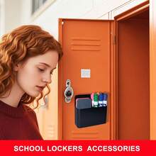 1 caixa magnética para armazenamento de canetas em quadro branco, suporte para giz de escrita, compartimento ajustável para canetas magnéticas, adequada para geladeira, suporte para controle remoto, escritório, casa, cozinha, escola, armário de armazenamento para geladeira, uso multifuncional, vários estilos, várias cores