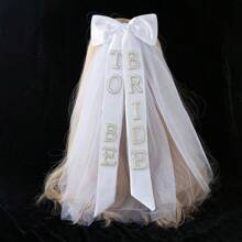 婚礼新娘头纱，“准新娘”头纱，单身派对蝴蝶结头纱，情人节配饰