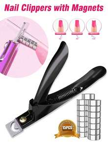 Magnetic Nail Clippers, Acrylic Nail Clippers, Artificial Nail Trimmer, Sharp Blade Manicure Pedicure Tool, Suitable For Salon And Home Nail Art, Adjustable Size Magnetic Nail Clippers For Acrylic Nails - Black Nail Clippers, Manicure Tools, Nail Care Supplies, Nail Clippers, Nail Art Tools - Black - View 10