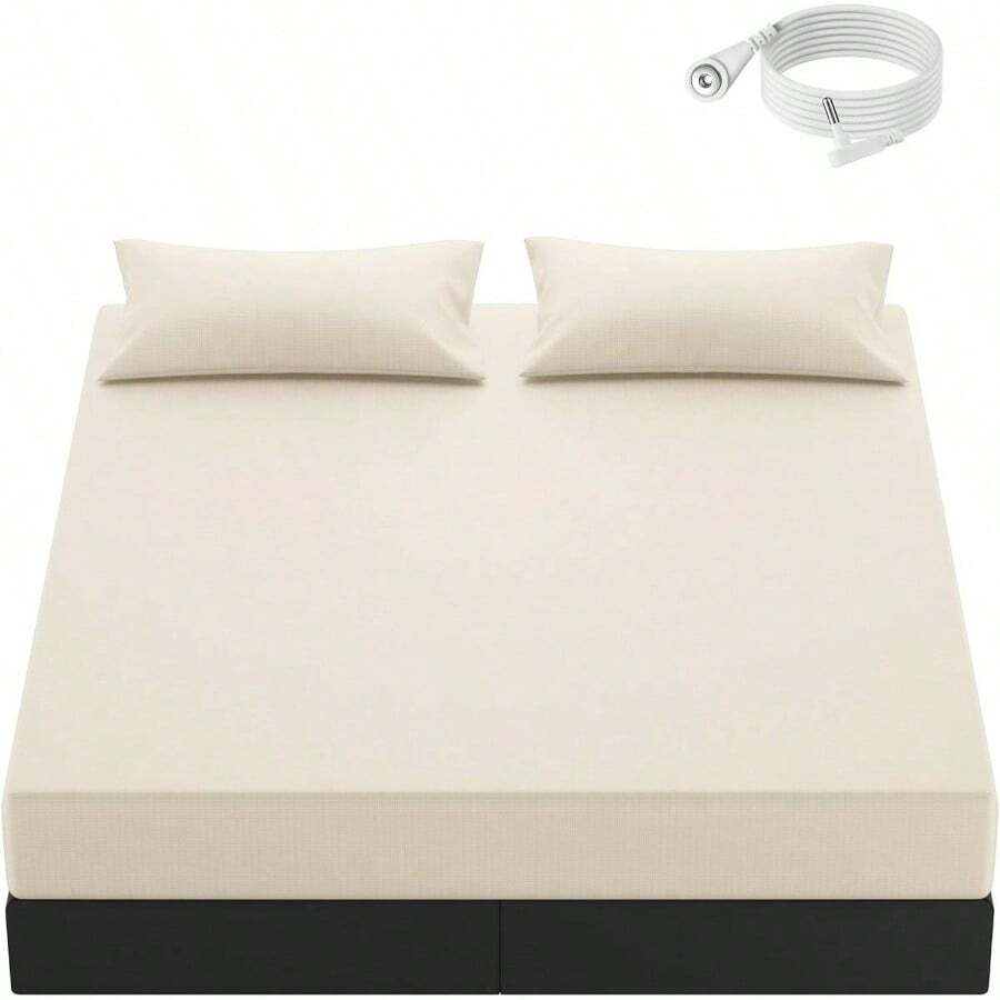 Grounding Sheets Queen Size, 0 Pure Silver Fiber+ 90 Organic Cotton, Grounded Sheet Earth Connected Bedding Fitted Earth Sheets With Grounding Cord(Deep Gray, Queen) - 白色+國王 - 查看 1