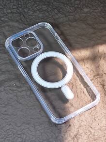 高端磁性透明手机壳兼容 17、16、15、14、13 和 12 17 Pro Max 型号，专为无线充电和抗震而设计，具有 35-40 个强力磁铁，亚克力背面保持透明而不会变黄。 - 無色 - 查看 10