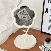 Portable Tabletop Makeup Mirror Flower 30cm In Glass - CÁ TRẮNG LỚN - Xem 6