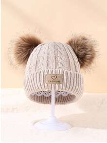 1 件婴儿透气冬季帽子柔软针织帽适合居家和旅行 - 彩色 - 查看 22