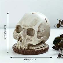 Creative Skull Knife Holder, Resin Decor, Horror Atmosphere Decoration, Skull Knife Rack For Kitchen, Skull Utensil Storage, Kitchen Decor, Horror Style Kitchen Organizer, Party Storage Rack, Grey - Multicolor - View 4