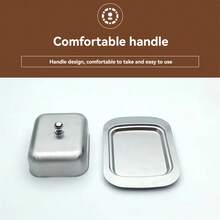 1 pezzo Piatto per il burro, Piatto per il formaggio in acciaio inossidabile, Rastrelliera portaoggetti per il formaggio, Perfetto per conservare il burro in cucina