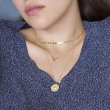 Zodiac Coin Embossed Choker Necklace Disc 12 Astrology Horoscope 14K Gold Plated Round Pendant Personalized Necklace Women Men - F 巨蟹座(6月21日至7月22日) - 查看 5