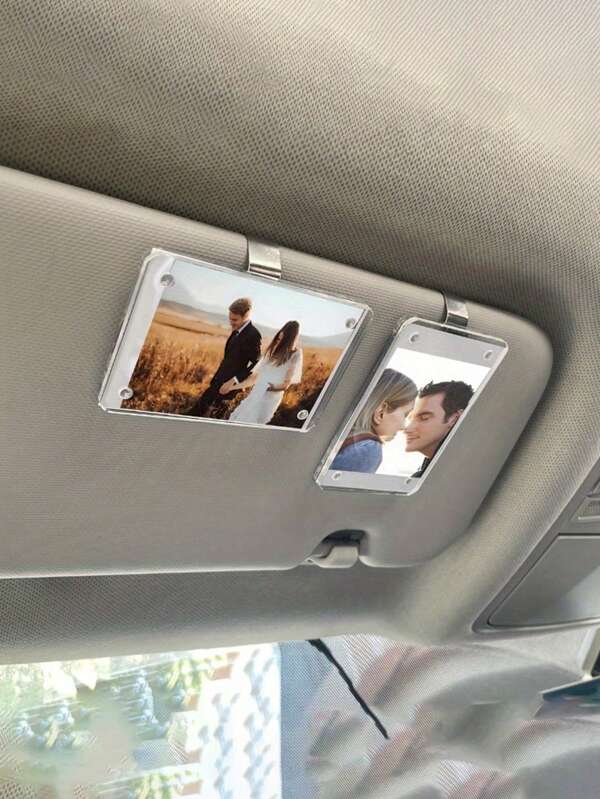 1pc/2pcs/3pcs/4pcs/5pcs New Magnetic Photo Clip For Car Sun Visor, Universal Acrylic Fridge Magnet Transparent Magnetic Instant Photo Frame, Car Sun Visor Photo Frame Clip, Personalized DIY Car Decor Photo Frame, Couple Gift, Pet Family Memorial Photo Frame Clip, Multiple Sizes Available