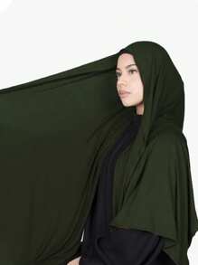 1件装女士经典纯色长披肩，优雅休闲流苏围巾，优质针织莫代尔面料，头巾式头巾，适合日常生活、旅行和聚会等场合。