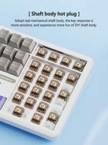 AULA F108 Three-Mode Mechanical Keyboard, Supporting Wired/Wireless Connection, 108 Fully Arranged Layout, Cool RGB Lighting Effect, Compatible With Windows/IOS System, Ergonomic Design, Suitable For Connecting Computers And Notebook Devices.