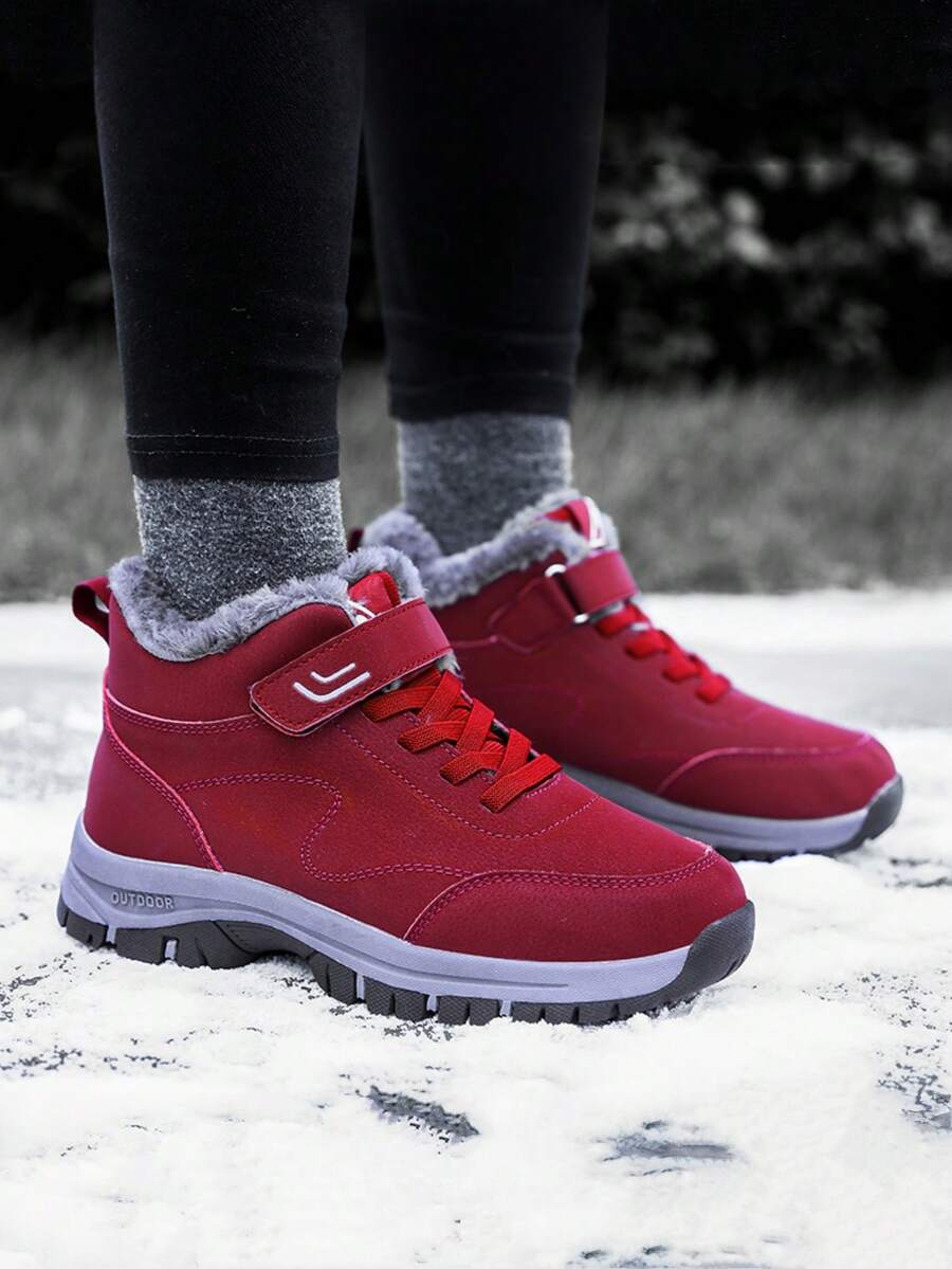 Women's Winter Fashion Versatile Non-Slip Durable Comfortable Warm Casual Snow Boots, Plus Size Women's Snow Boots - Comfortable Warm Winter Boots, Thermal Lined, Thick Sole Outdoor Hiking High-Top Boots