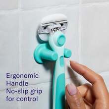 Flamingo Moisture Plus Women'S Razor Set - Razor Handle, 4 Blade Refills, Shower Holder - Fig - 海泡石 - 查看 6