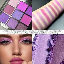 2pcs Blue Purple Eyeshadow Palette Set, Shimmer Glitter & Matte Shades, Enchantress Blue & Purple Violet Color Tone, Waterproof, Highly Pigmented, Smokey Sparkling Pressed Glitter, Colorful Party Stage Makeup For Music Festival - 彩色 - 查看 8