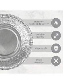50 个圆形馅饼/蛋挞盘，迷你一次性铝箔蛋挞杯烘焙模具，适用于乳蛋饼、纸杯蛋糕、烘焙、厨房烹饪、蛋挞模具 - 銀色 - 查看 7