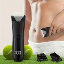 1pc Men Body Trimmer, Electric Shaver, Electric Inguinal And Pubic Hair Trimmer, Ceramic Blade Male Hygiene Shaver Trimmer, Full Body Beauty