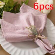 20 片粉色布餐巾，具有柔软的皱纹纹理，纯色方形布餐巾适合圣诞节、婚礼、感恩节、派对装饰，有多种颜色可供选择 - 彩色 - 查看 18