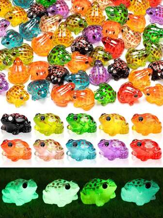 7/28/56 件彩色迷你树脂青蛙，可爱青蛙小青蛙雕像动物微型装饰品适用于 DIY 微景观水族馆仙女花园装饰