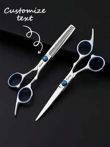 2pcs Customized Hair Cutting Scissors, Barber Shears, Bangs Trimmer, Pet Grooming Scissors,Girly Era - Multicolor - View 2