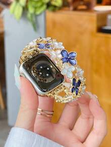 Curea Apple Watch în stil pictură în ulei floral pentru femei, potrivită pentru Apple Watch Series 10/9/8/7/6/5/4, 38 mm/40 mm/41 mm/42 mm/44 mm/45 mm/46 mm/49 mm, vintage și elegantă