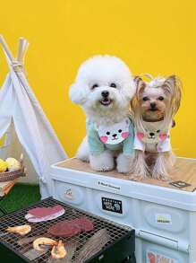 Knitted Cartoon Embroidered Bib For Pet Dogs And Cats, Cute And 3d Design