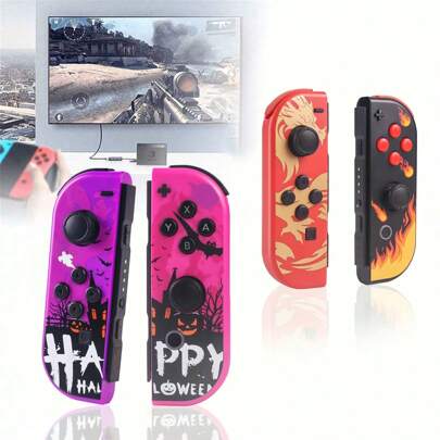 Wireless Controllers For Switch, Compatible With Switch/OLED/Lite, Replacement Controller Support With Dual Vibration, Motion Controls & Wake-Up/Screenshot, Detachable Design