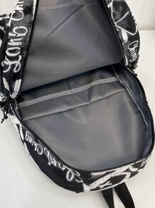 Fashionable Classic Graffiti Ladies' Backpack, Large Capacity, Foldable, Multi-Compartment, Suitable For Outdoor Activities, Short Trips, Hiking, And School.