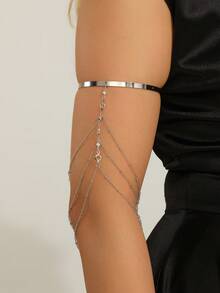 سوار معدني بشرائط معدنية قابل للتعديل، إكسسوار جسم جذاب للنساء