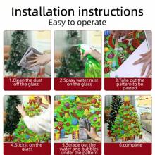 9PCS/Set Christmas Window Cling Stickers ,Happy Christmas Snowman Elk Decal White Stereo Static Sticker For Home Shop Display Winter Glass Christmas Decoration