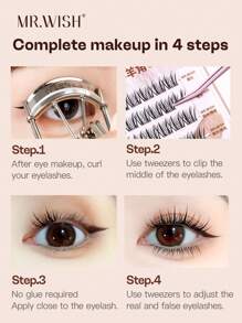 36pcs Glue-Free Animal Series - Double-Pointed Mini Sheep Horn Styled Everyday Cartoon Lashes, MR.WISH False Eyelashes - C - View 6