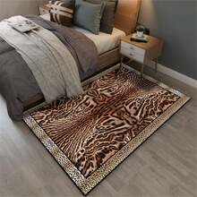 1pc Pink Leopard Area Rugs, Cute Animal Print Soft Low Pile Rug For S Room And Dorm, Non-Slip Backing, Machine Washable, Bohemian Decor,Non-Slip Low Pile Flannel Decor Rugs, Machine Washable Indoor Rug With Black Binding Rug, Suitable For Dining Room, Bedroom Home Office Laundry Kitchen(31*20in/16*48in/18*60in/84*60in) - 顏色 -1 - 查看 3