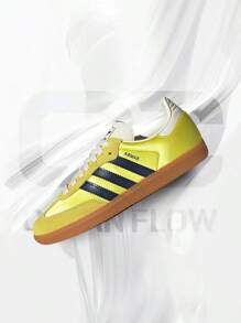 Adidas Samba OG Shock Yellow Night Indigo (Women's)– Women's Lifestyle Sneakers – Shose For Woman-Vintage-Autumn & Winter-Inspired Running Shoes, Shock-Absorbing Comfort, Gym To Streetwear Casual Wear - Prefect Thanks Giving Day & Chrismas Gift- JI2594