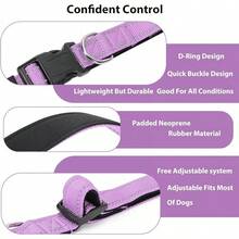Collar de perro reflectante acolchado con neopreno suave, transpirable, de liberación rápida, collares básicos para cachorros y perros pequeños, color lavanda - Lavanda - Ver 4