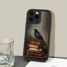 Brand New Phone Case With Gap Design, Book Crow Pattern, Compatible With IPhone 16 15 14 13 12 11 Pro Max Plus 8 7SE2 SE3 XS XR - Color Mixing - View 4