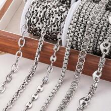 1m 304 Stainless Steel Jewelry Chain, Multi-Style DIY Bracelet Necklace Accessories, Handmade Clothing Chain, Non-Fading Decorative Chain - Various Styles - View 5