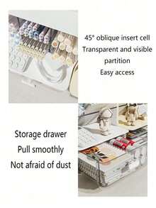 多功能办公桌收纳盒 - 笔筒和储物盒，办公室、宿舍必备，轻巧，无需电源