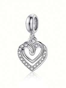 9 件优雅时尚心形、星星、钥匙、爱情锁串珠吊坠 DIY 装饰手链、项链、耳环、珠子、吊坠、饰品、创意配饰 - 彩色 - 查看 2