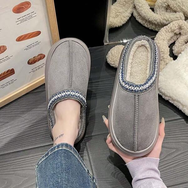 New Autumn/Winter Indoor Home Plush Warm Headcover Slippers, Fashionable Casual Outdoor Wear Comfortable Slippers